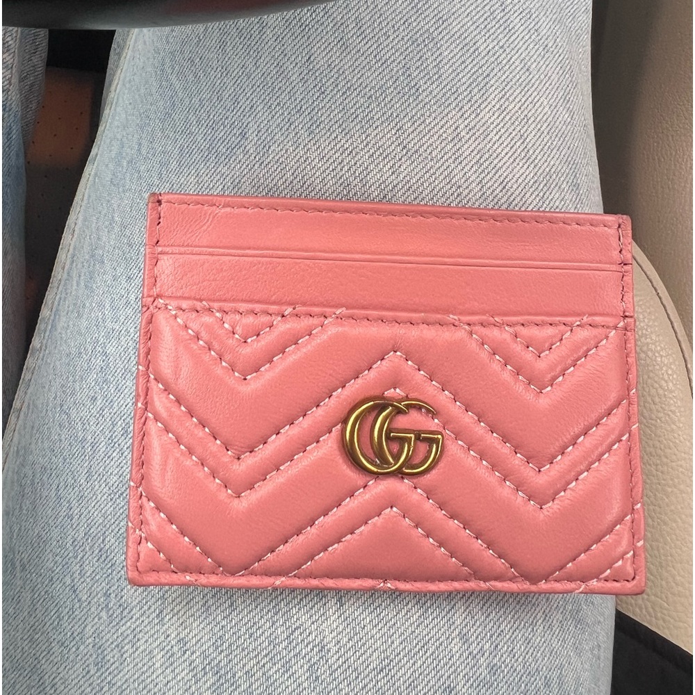 Pink Genuine Leather Card Holder